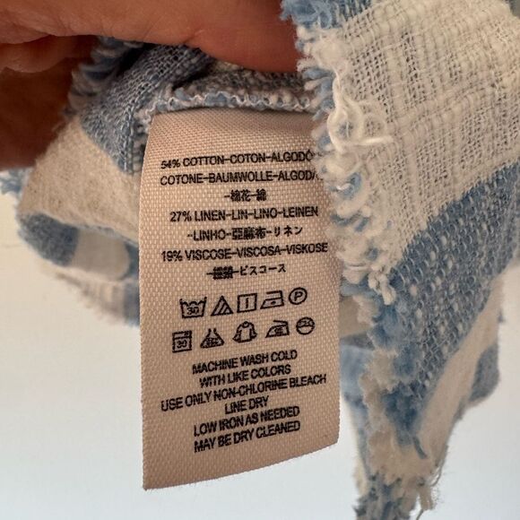 We The Free x Free People Striped Linen Blend Shirt Medium - Picture 6 of 6